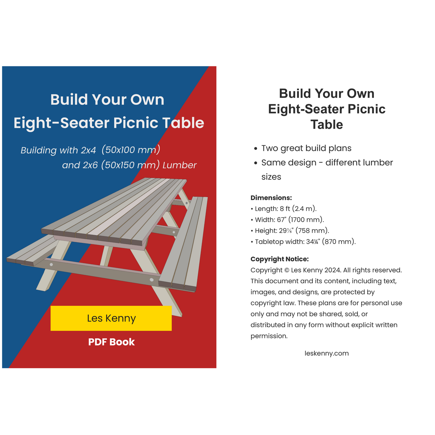 Build Your Own Eight-Seater Picnic Table - PDF Book