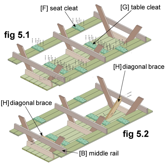 DIY plans to build a 10ft (3m) spacious picnic table