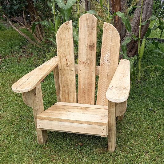 DIY Plans for a low chair built along the lines of an Adirondack chair