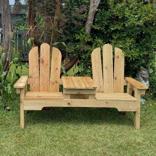 DIY plans to build a companion seat with a center table