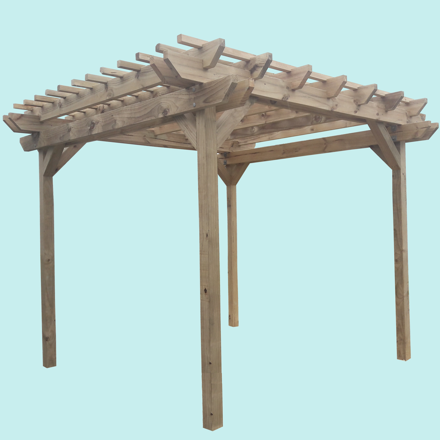 DIY plans to build a solid 10ft x 10ft (3m x3m) pergola