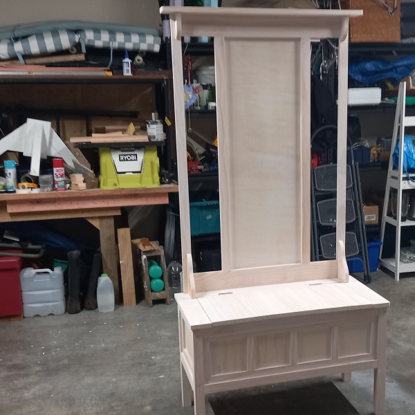 DIY plans to build a Hall Stand with Lidded Boot Bench