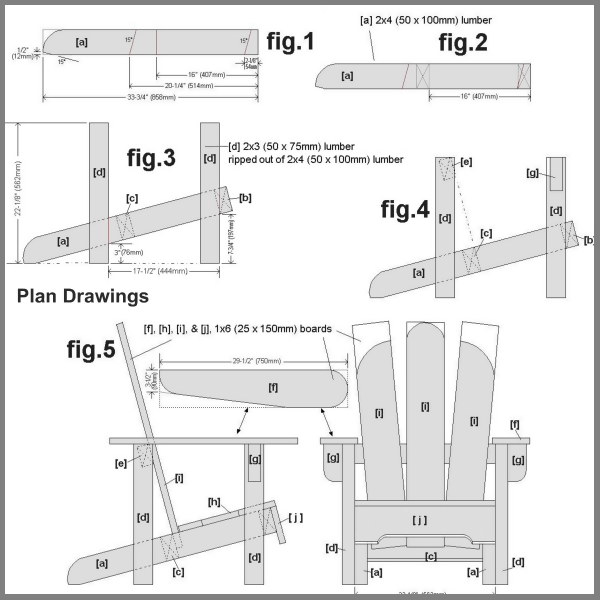 Basic Adirondack Chair and Adirondack Low Chair Plans