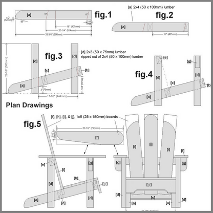 Basic Adirondack Chair and Adirondack Low Chair Plans