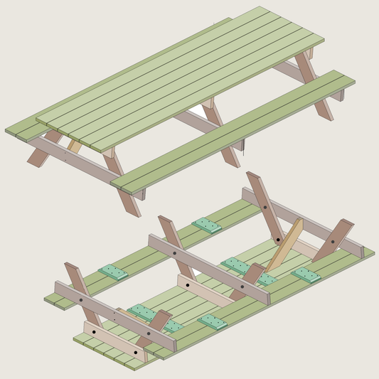 DIY plans to build a 10ft (3m) spacious picnic table
