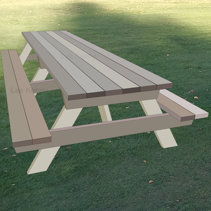 DIY plans to build a 12ft (3.6m) long traditional picnic table