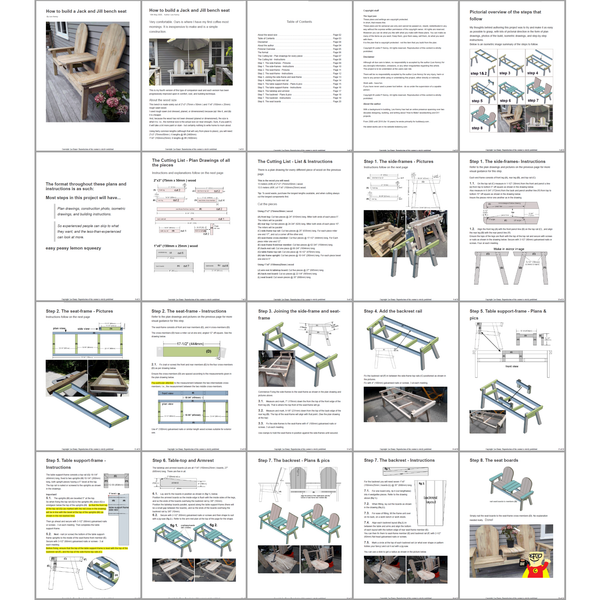 DIY plans to build a Jack and Jill seat with a center table Kenny's